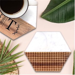 Olimedblk Marble Wood Coaster (hexagon)  by snowwhitegirl