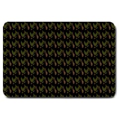 Fern Pattern 2 Black Large Doormat by snowwhitegirl