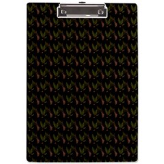 Fern Pattern 2 Black A4 Acrylic Clipboard by snowwhitegirl