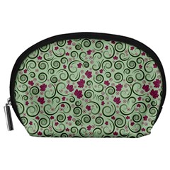 Swirls Foliage Leaves Green Accessory Pouch (large) by Proyonanggan