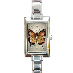 Butterflies Of Motivation Rectangle Italian Charm Watch by customfabrics