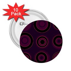 Mazipoodles Retro Circles Revisited - Blackcurrant Blackcherry Black 2 25  Buttons (10 Pack)  by Mazipoodles