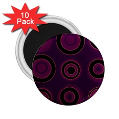 Mazipoodles Retro Circles Revisited - Blackcurrant Blackcherry Black 2 25  Magnets (10 Pack)  by Mazipoodles