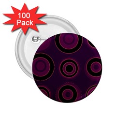 Mazipoodles Retro Circles Revisited - Blackcurrant Blackcherry Black 2 25  Buttons (100 Pack)  by Mazipoodles