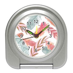 Feathers, Boho, Cute, Feather, Pastel Travel Alarm Clock by kyorashop23