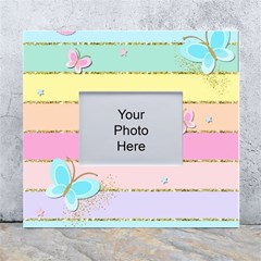 Pastel, Butterfly, Spring, Stripes, White Wall Photo Frame 5  X 7  by kyorashop23