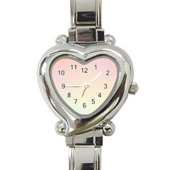 Rainbow Pastel, Purple, Gradient, Light, Led, Pink, Simple Heart Italian Charm Watch by kyorashop23