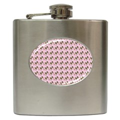 Fern Pattern 2 Pink Hip Flask (6 Oz) by snowwhitegirl