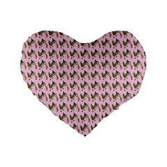 Fern Pattern 2 Pink Standard 16  Premium Heart Shape Cushions by snowwhitegirl