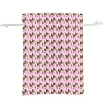 Fern Pattern 2 Pink Lightweight Drawstring Pouch (XL) Front