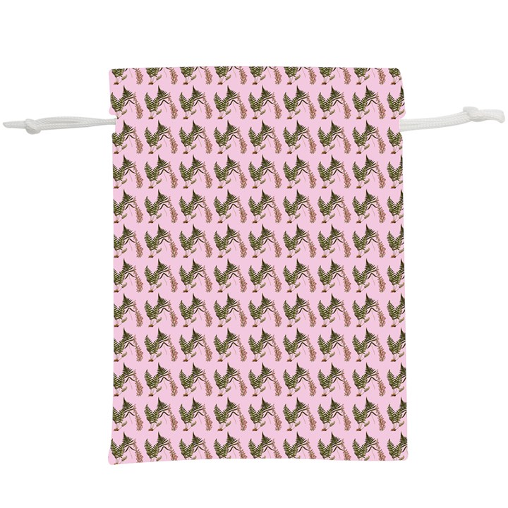 Fern Pattern 2 Pink Lightweight Drawstring Pouch (XL)