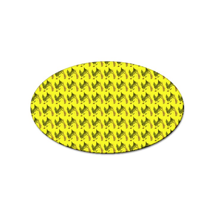 Fern Pattern 2 Yellow Sticker Oval (100 pack)