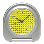 Fern Pattern 2 Yellow Travel Alarm Clock Front