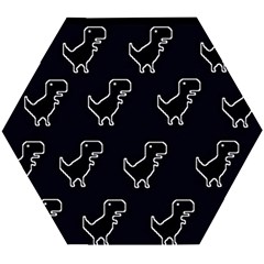 Cute Black, Dinosaur Wooden Puzzle Hexagon by kyorashop23