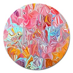 Marbling Art Magnet 5  (round) by kaleidomarblingart