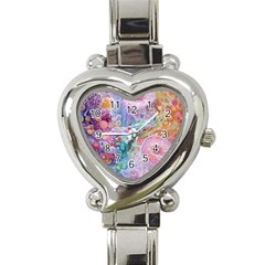 Cells Fluid Bubbles Heart Italian Charm Watch by Maspions