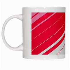 Red White Teal Stripes White Mug by kyorashop23