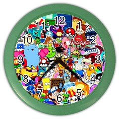 Sticker Art, Brand, Cartoon Color Wall Clock by kyorashop23