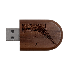 3d Leaves Texture Sheet Blue Green Wood Oval Usb Flash Drive by Cemarart