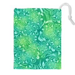 Retro Flower Pattern Design Batik Drawstring Pouch (5xl) by Posterlux