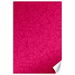 Pink Abstract Crimson Triangle Canvas 24  X 36  by Posterlux