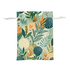 Leaves Pattern Flora Nature Lightweight Drawstring Pouch (l) by Posterlux