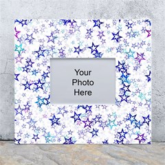 Christmas Stars Background White Wall Photo Frame 5  X 7  by Posterlux