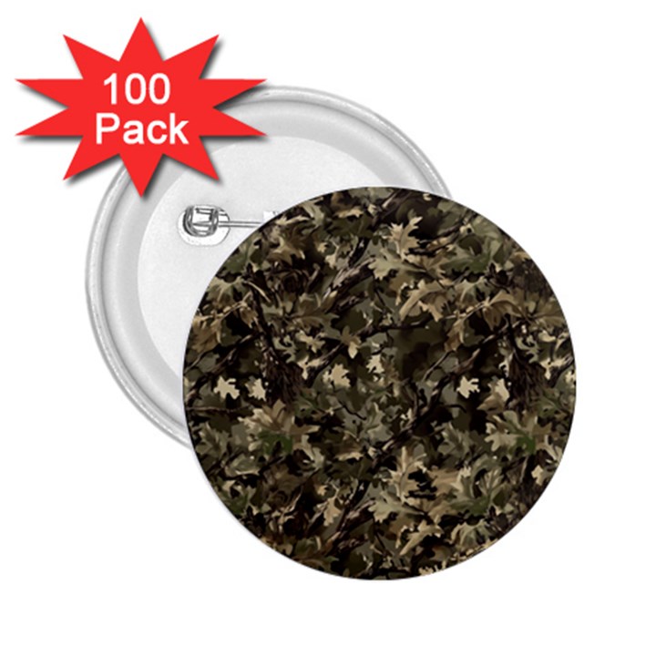 Camouflage Army Survival Uniform 2.25  Buttons (100 pack) 