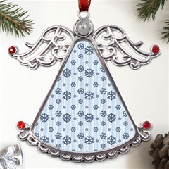 Snowflakes Winter Christmas Metal Angel With Crystal Ornament by anzea