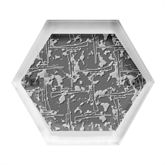 Hunting Motif Camouflage Pattern Print Bk Hexagon Wood Jewelry Box by dflcprintsclothing