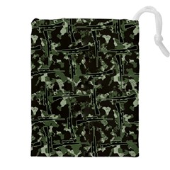 Hunting Motif Camouflage Pattern Print Bk Drawstring Pouch (4xl) by dflcprintsclothing