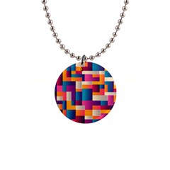 Abstract Geometry Blocks 1  Button Necklace by anzea