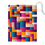 Abstract Geometry Blocks Drawstring Pouch (4XL) Front