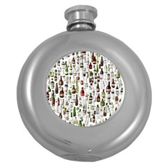 Bottle Chic Print Patterns Round Hip Flask (5 Oz) by BellaVistaTshirt02