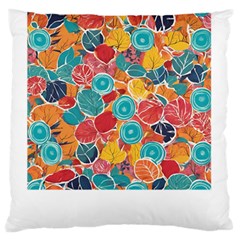 Floral And Leaves Pattern Large Premium Plush Fleece Cushion Case (two Sides) by BellaVistaTshirt02