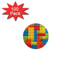 Lego Bricks, Colorful Dots Background 1  Mini Magnets (100 Pack)  by kyorashop23