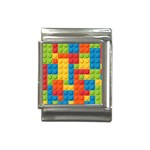 Lego Bricks, Colorful Dots Background Italian Charm (13mm) Front