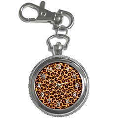 Leopard Skin Texture Macro, Brown Key Chain Watches by kyorashop23