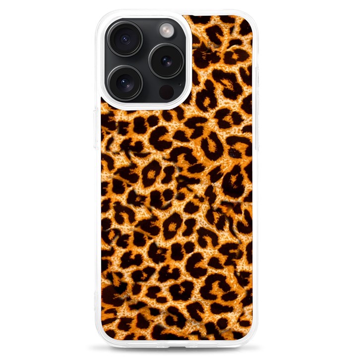 Leopard Skin Texture Macro, Brown iPhone 15 Pro Max TPU UV Print Case