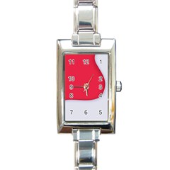 White Red Ripples Rectangle Italian Charm Watch by kyorashop23