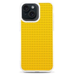 Yellow Lego Texture, Macro, Yellow Dots Background Iphone 15 Plus Tpu Uv Print Case by kyorashop23