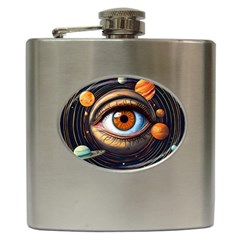 Eye Of The Universe (ai) Hip Flask (6 Oz) by dflcprintsclothing