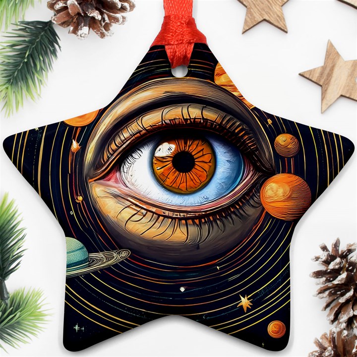 Eye of the Universe (AI) Star Ornament (Two Sides)