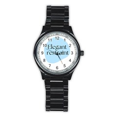 Elegant Restraint 20240825 172511 0000 Stainless Steel Round Watch by deewansh