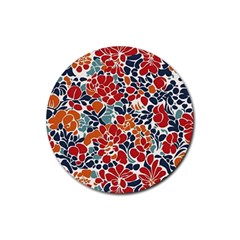 Colorfuleclecticfloralpattern Rubber Coaster (round) by BellaVistaTshirt02