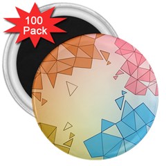 Background Pastel Geometric Lines 3  Magnets (100 Pack) by anzea