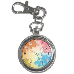 Background Pastel Geometric Lines Key Chain Watches by anzea