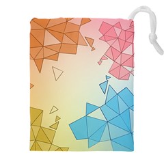 Background Pastel Geometric Lines Drawstring Pouch (4xl) by anzea