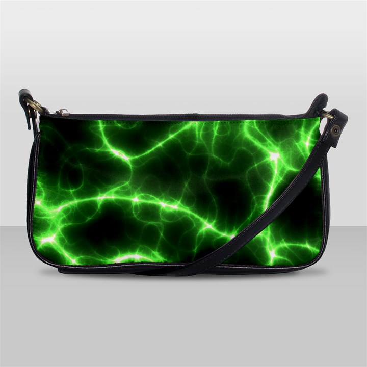 Lightning Electricity Pattern Green Shoulder Clutch Bag