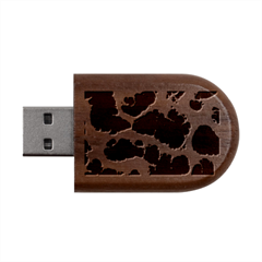 Lightning Electricity Pattern Green Wood Oval Usb Flash Drive by anzea